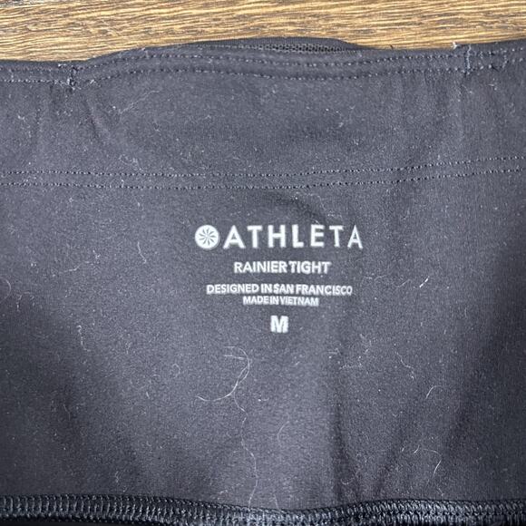 Athleta Rainier Tight Pants Womens Medium Black High Rise Leggings Pocket - Picture 3 of 12